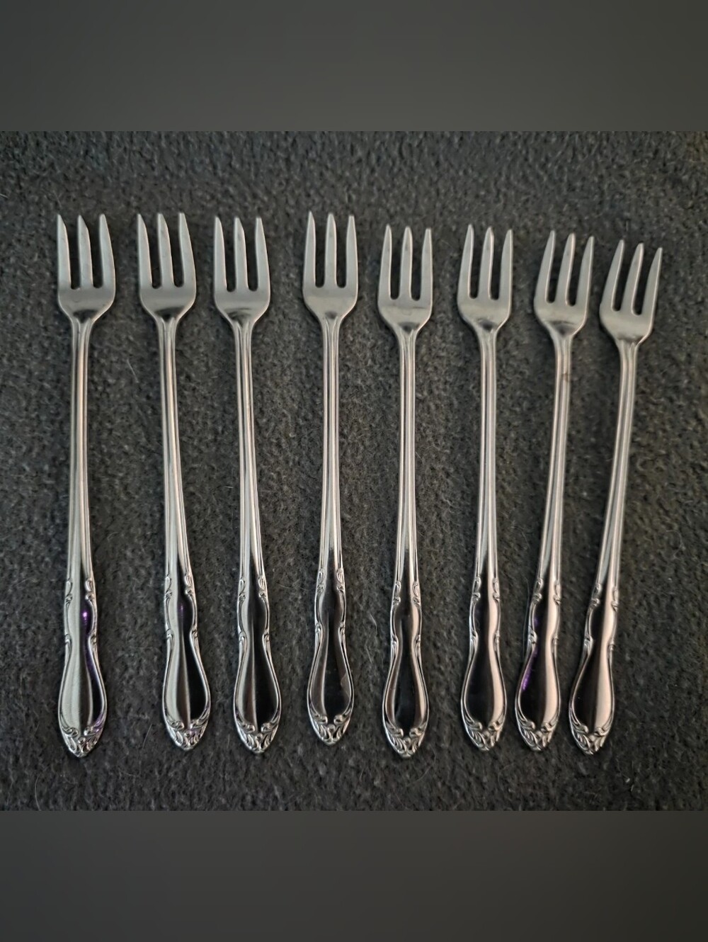 Lot 8 Oneida Simeon L George H Rogers HOMESTEAD Stainless Coctail Shrimp Forks